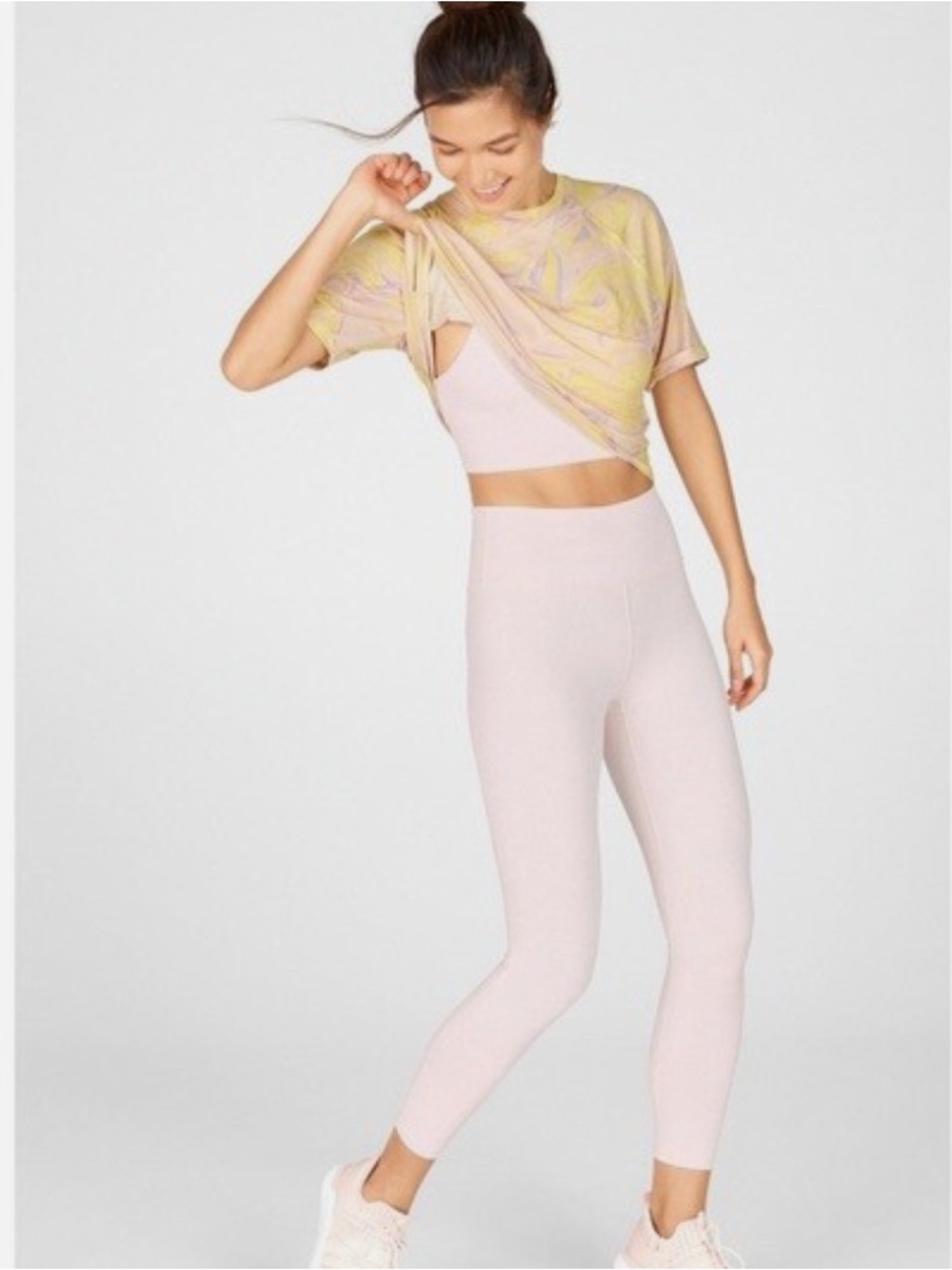 Fabletics Pastel Swirl Short Sleeve Tee in Yellow & Lavender - Picture 2 of 5